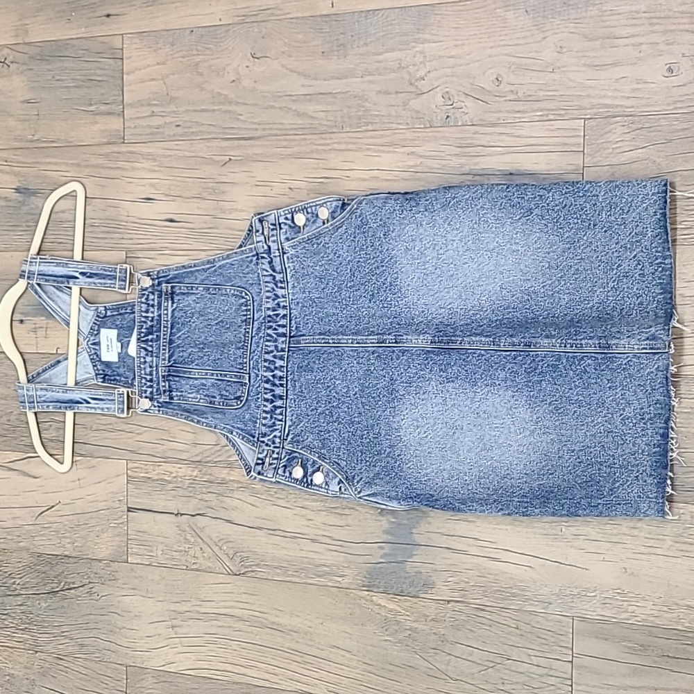 Denim Overall Dress in Light Blue - Women